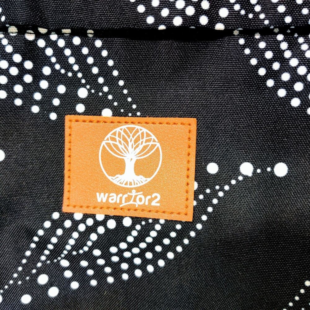 Warrior2 Black Duffel Bag Gym Travel Yoga Weekender Duffle Carryall Dot Print - Picture 3 of 6